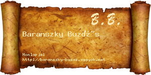 Baranszky Buzás névjegykártya